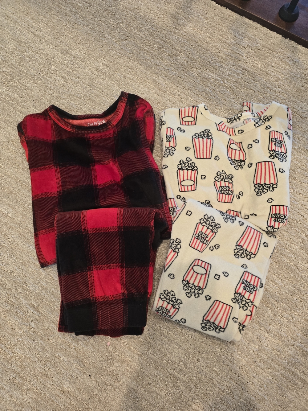 Cat & Jack Red & Cream Kids Two-Piece Pajama Set